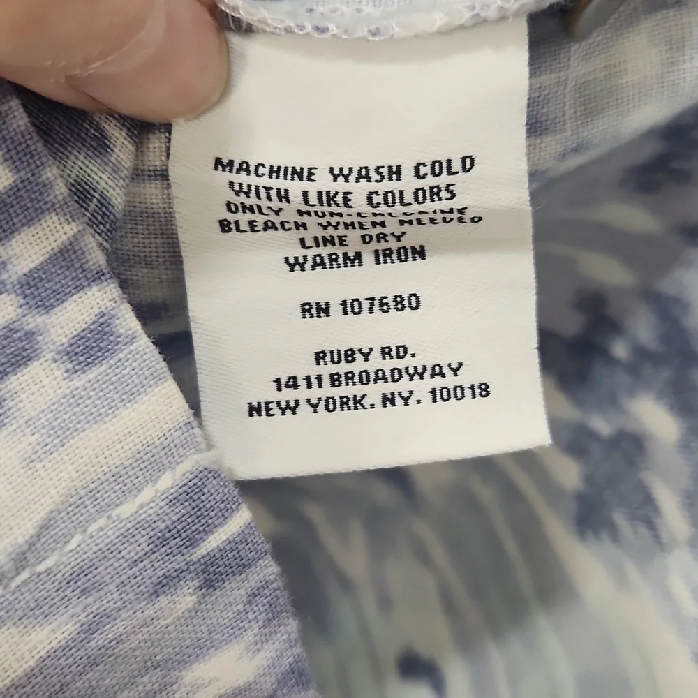 Ruby Rd. Linen Button Down Tunic Medium Blue - Picture 4 of 7